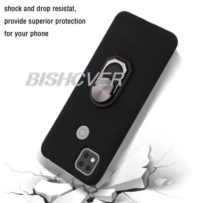 Magnet Phone Case For ZTE Blade 20 Smart Shockproof Soft TPU Silicone Cover For ZTE Blade 20 Smart Case With Ring Holder - Sun Studio