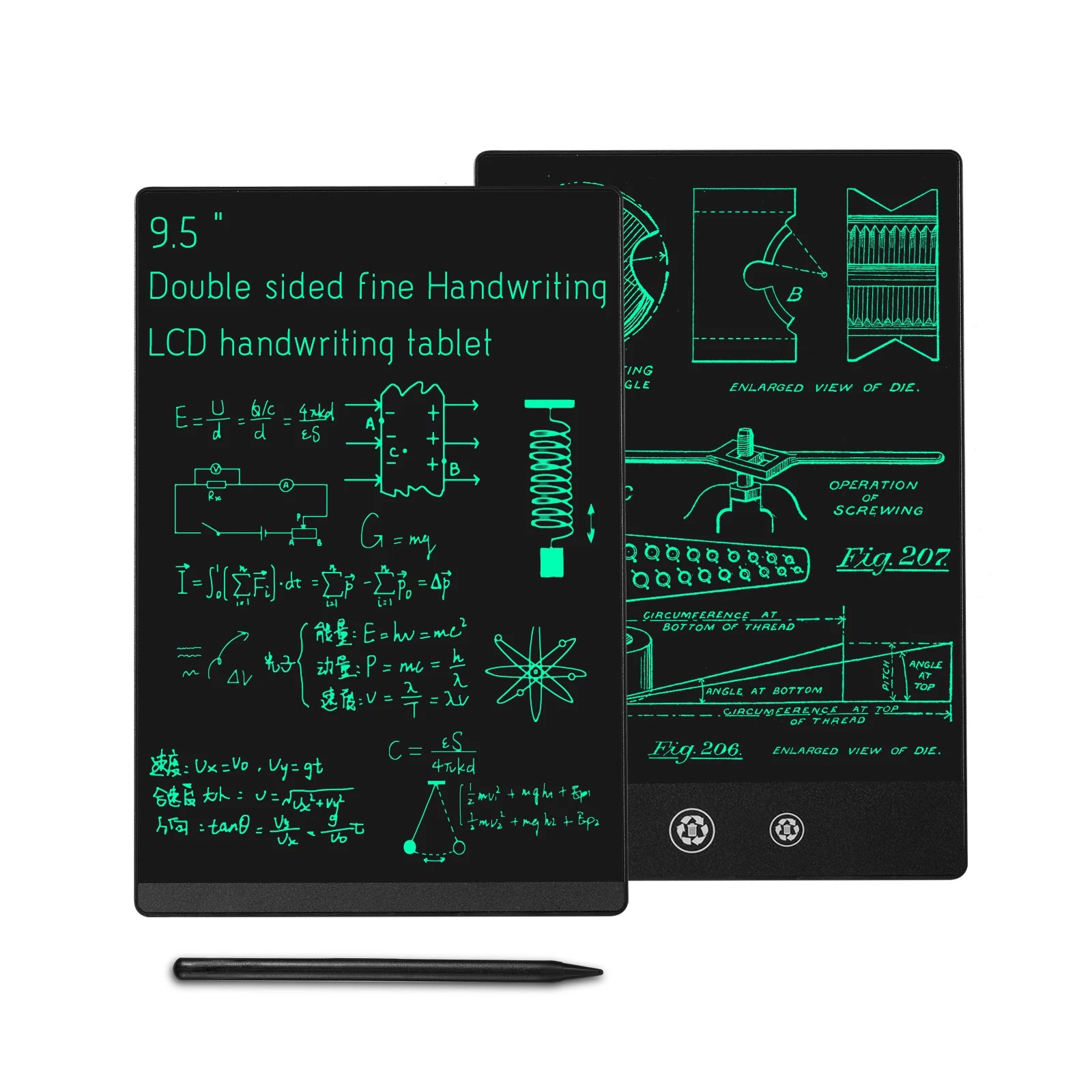New 9.5 Inch Full Screen Superfine Handwriting Lcd Writing Tablet Drawing Board Electronic Superfine Notepads Educational - Sun Studio