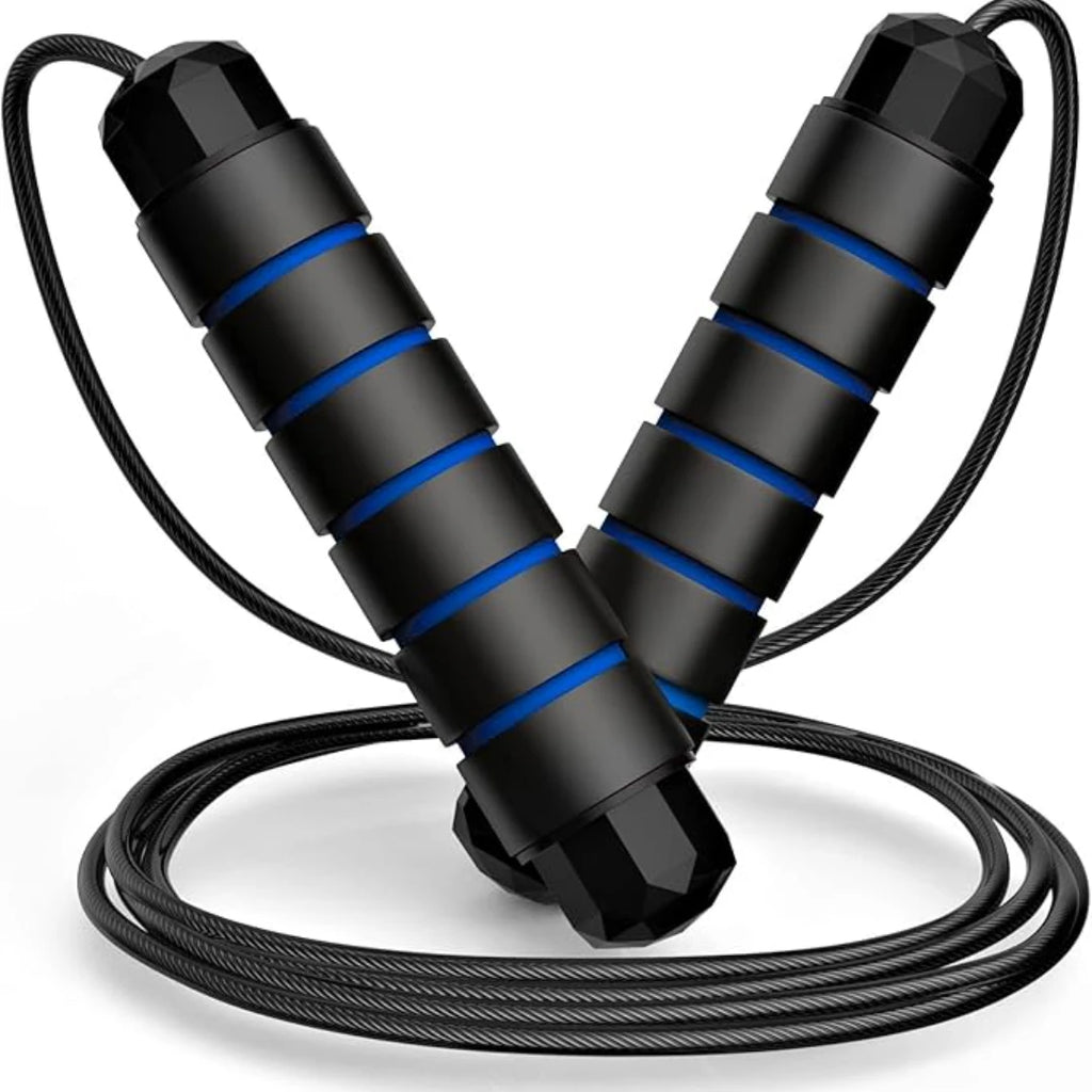 Jump Rope, Tangle-Free Rapid Speed Jumping Rope Cable with Ball Bearings for Women, Men, and Kids, Adjustable Steel Jump Rope - Sun Studio