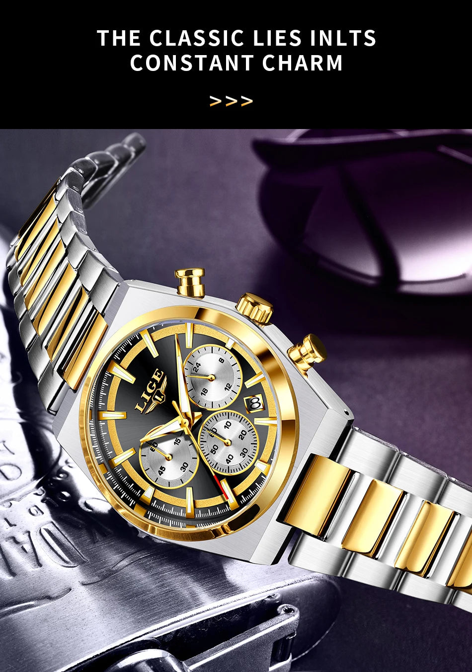 LIGE Top Luxury Man Quartz Watch Waterproof Luminous Date Chronograph Watches For Men Stainless Steel Fashion Men's Watch Reloj - Sun Studio