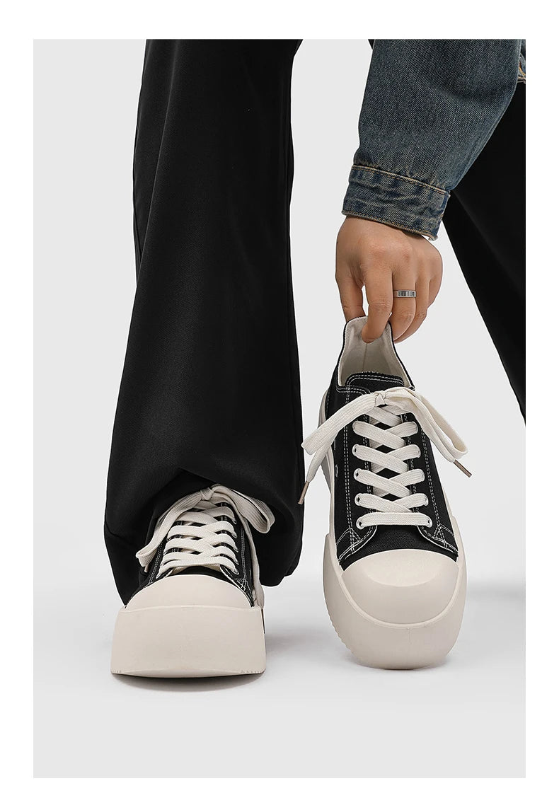 Canvas Platform Sports Shoes Fabric Outdoor Shoes for Men Skateboard Soft and Comfortable All-match Wear-resistant Non-Slip New - Sun Studio