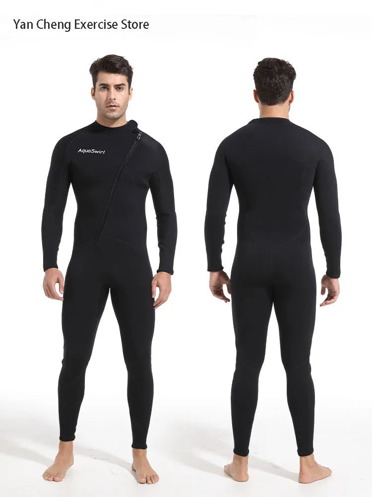 3mm Men's Scuba Dive Suit Neoprene Swimsuit Front Zip Wetsuit Keep Warm Diving Surfing Snorkeling Kayaking Full Body Swimwear - Sun Studio