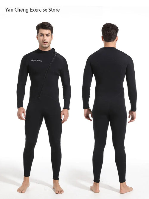 3mm Men's Scuba Dive Suit Neoprene Swimsuit Front Zip Wetsuit Keep Warm Diving Surfing Snorkeling Kayaking Full Body Swimwear - Sun Studio