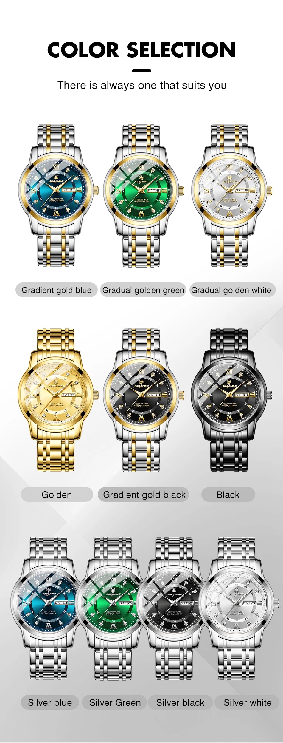 PAAZOMU Classic Casual Quartz Watch Men Women Waterproof Luminous Dial Business Dress Wristwatch Comfortable Watches Male+Box - Sun Studio