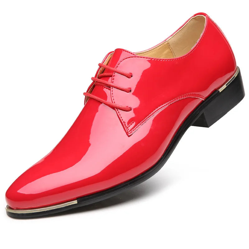 2024 Neue Herren Lacklederschuhe Britischer Stil Herren Anzugschuhe Schnürschuhe Spitz Zehen Hochzeit Geschäft Party Sozial Schuh Männlich