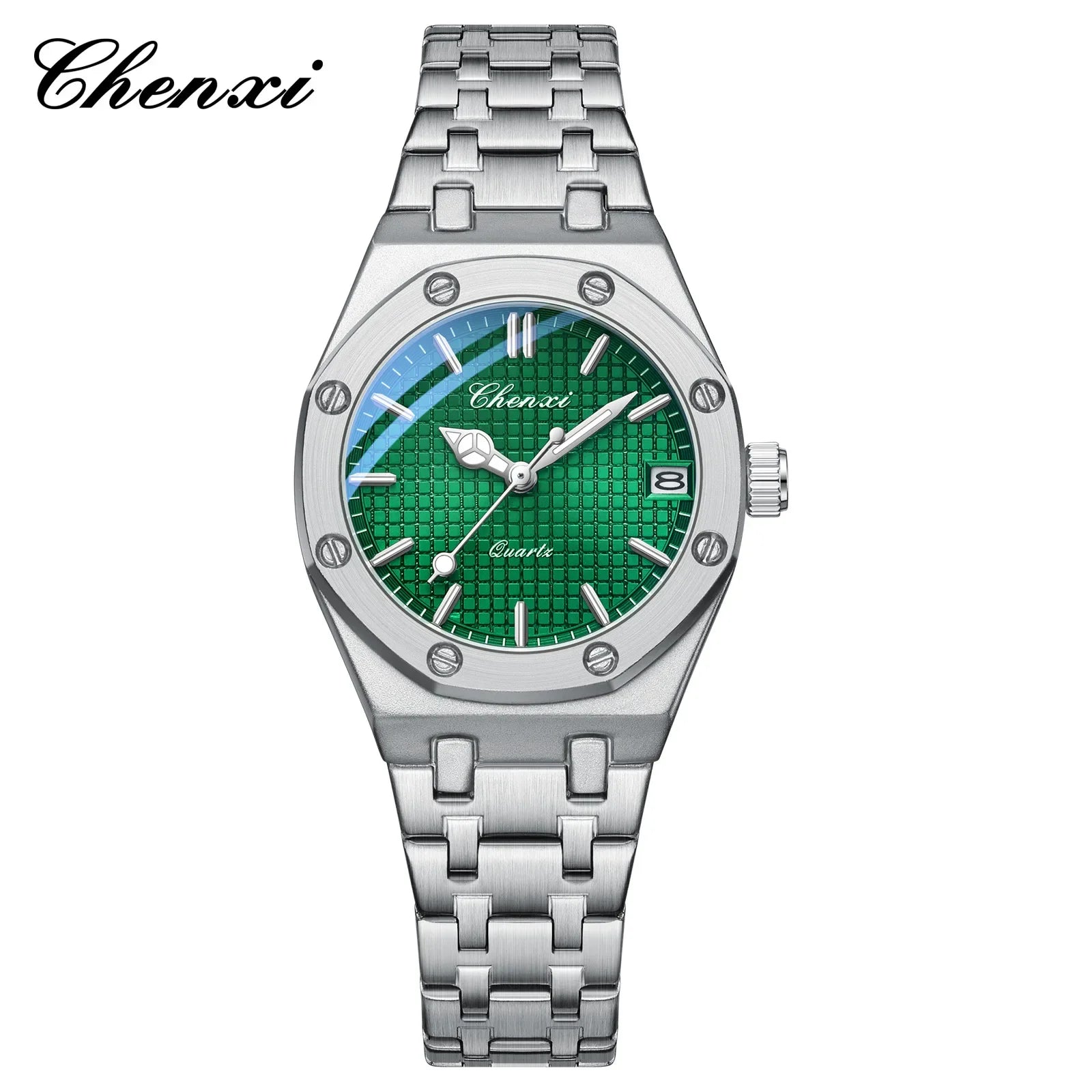 Luxury Women Watches Silver Steel Simple Casual Business Dress Watches for Women Top Brand Waterproof 3bar Calendar Gift Clock - Sun Studio