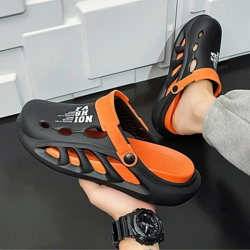 Men's Sandals Fashion Slippers EVA Hole Shoes 2025 Men Outdoor Thick-soled Casual Shoes Couple Home Beach Sandals Flip Flops 슬리퍼 - Sun Studio