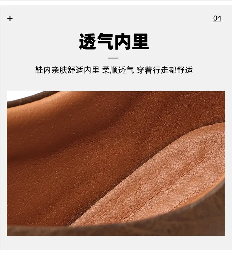 New Leather Shoes for Men Non-slip Sports Fashion Comfortable Sneakers Male Flat Slip-on Casual Brand Men's Casual - Sun Studio