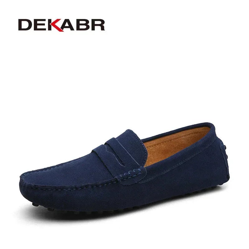 DEKABR Size 49 Men Casual Shoes Fashion Men Shoes Genuine Leather Men Loafers Moccasins Slip On Men's Flats Male Driving Shoes - Sun Studio