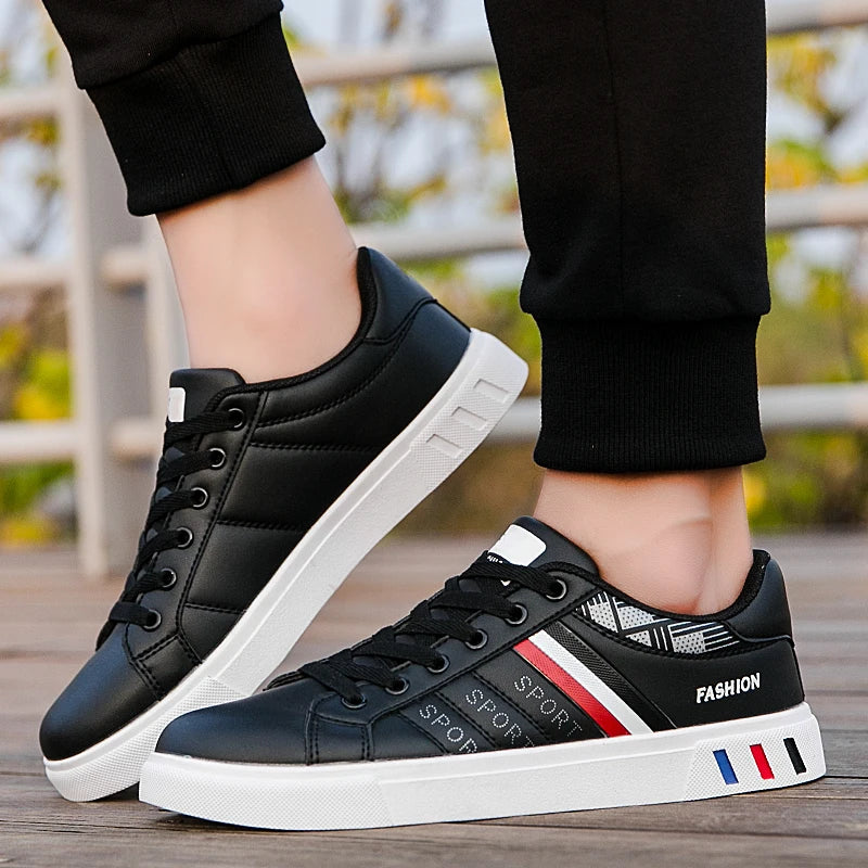 2024 Mens Casual Sneakers New Fashion Lace-up White Shoes Student Comfort Sports Plus Size Vulcanized Shoes Zapatillas De Hombre - Sun Studio