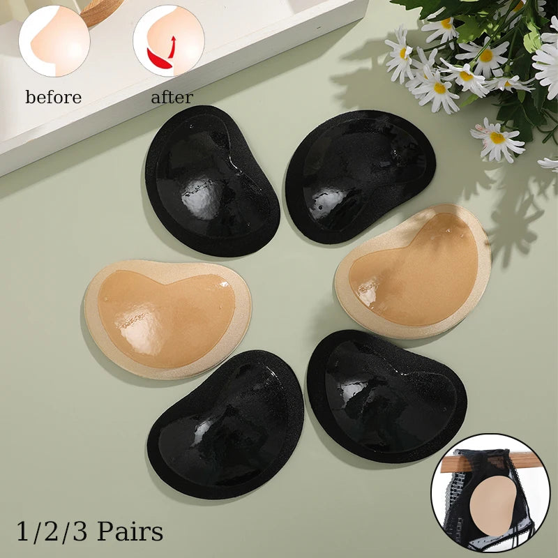 1Pair Silicone Bra Inserts Breast Pads Sticky Push-up Women Bra Cup Thicker Nipple Cover Patch Bikini Inserts for Swimsuit - Sun Studio