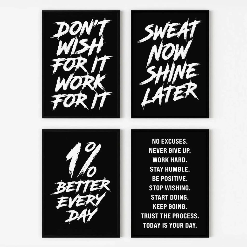 Gym Wall Art Poster Gym Inspirational Poster Home Gym Wall Decoration Gym Slogan Canvas Printing Decorative Painting Frameless - Sun Studio