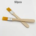 50pcs Nylon Paint Brushes with Wooden Handles, 5-Inch, Yellow Bristles, Ideal for Wall, Door, Cabinet, Furniture, Fence Painting - Sun Studio