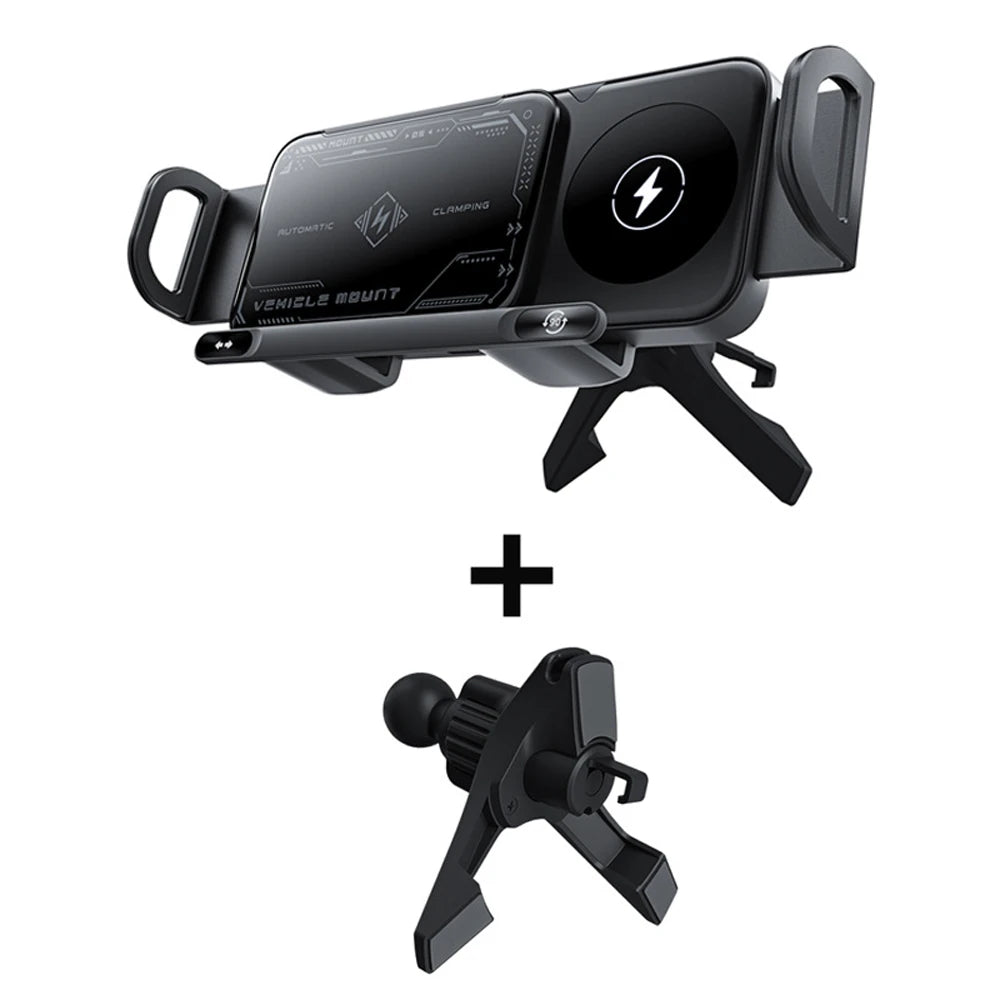 Car Wireless Charger DualCoil Fold Screen Car Phone Holder for Samsung Galaxy Z Fold 6 5 Flip 4 3 Fast Charging Vent Mount Stand - Sun Studio