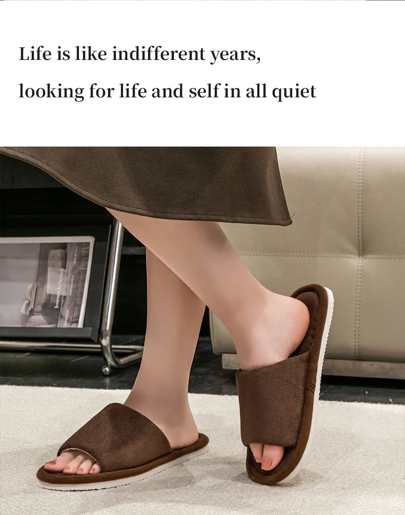 New Men'S Indoor Open Toe  Slippers high quality soft comfortable Home Shoes Indoor Anti-Skid Slippers bedroom No noise - Sun Studio