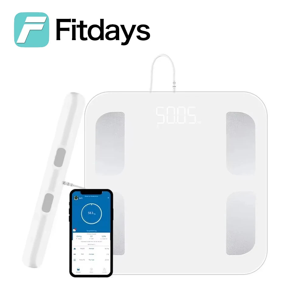 Fitdays Smart 8 Electrodes Body Fat Weight Scale, Human Bioimpedance Scale, Body Composition Scale - Sun Studio