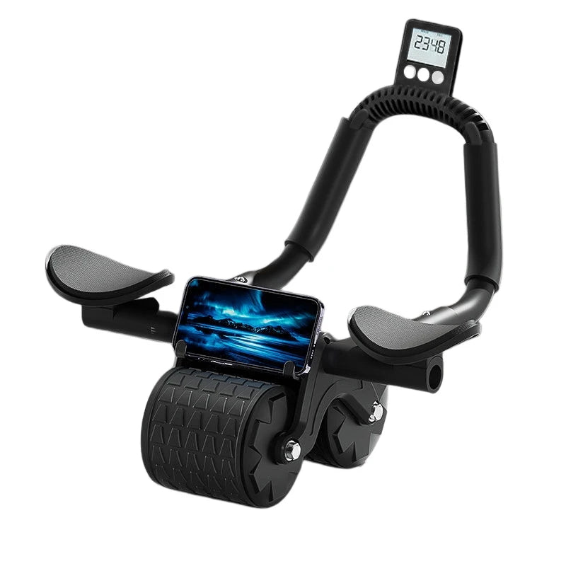 Elbow Support Automatic Rebound Abdominal Wheel Core Muscle Ab Trainer with Counter Display Fitness Exercise Roller Wheel - Sun Studio