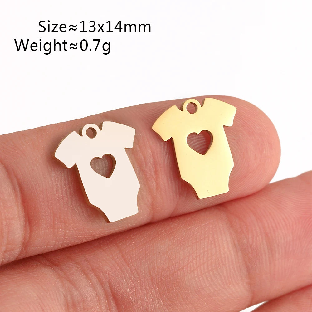 5Pcs Summer Hat/Lip Kiss/Swimsuit/Airplane Travel Charm  Stainless Steel Jewelry Making Craft DIY Bracelets Necklace Accessories - Sun Studio