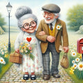 Feenstaub AB Cartoon Opa und Oma 5D DIY Diamantmalerei Kreuzstich Kunst Mosaik Vollstickerei Wohnkultur Geschenk für Kinder