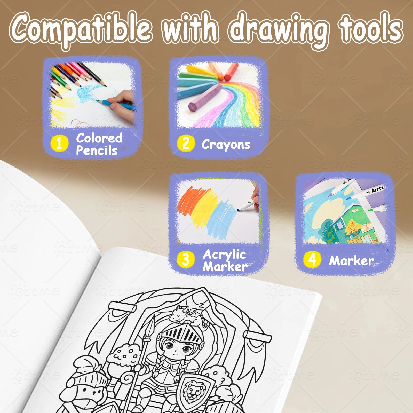 COZY KINGDOM FANTASY Bold-easy Patterns Coloring Book for Adults Cute Drawing Book Perfect Gift for Party and Birthday - Sun Studio
