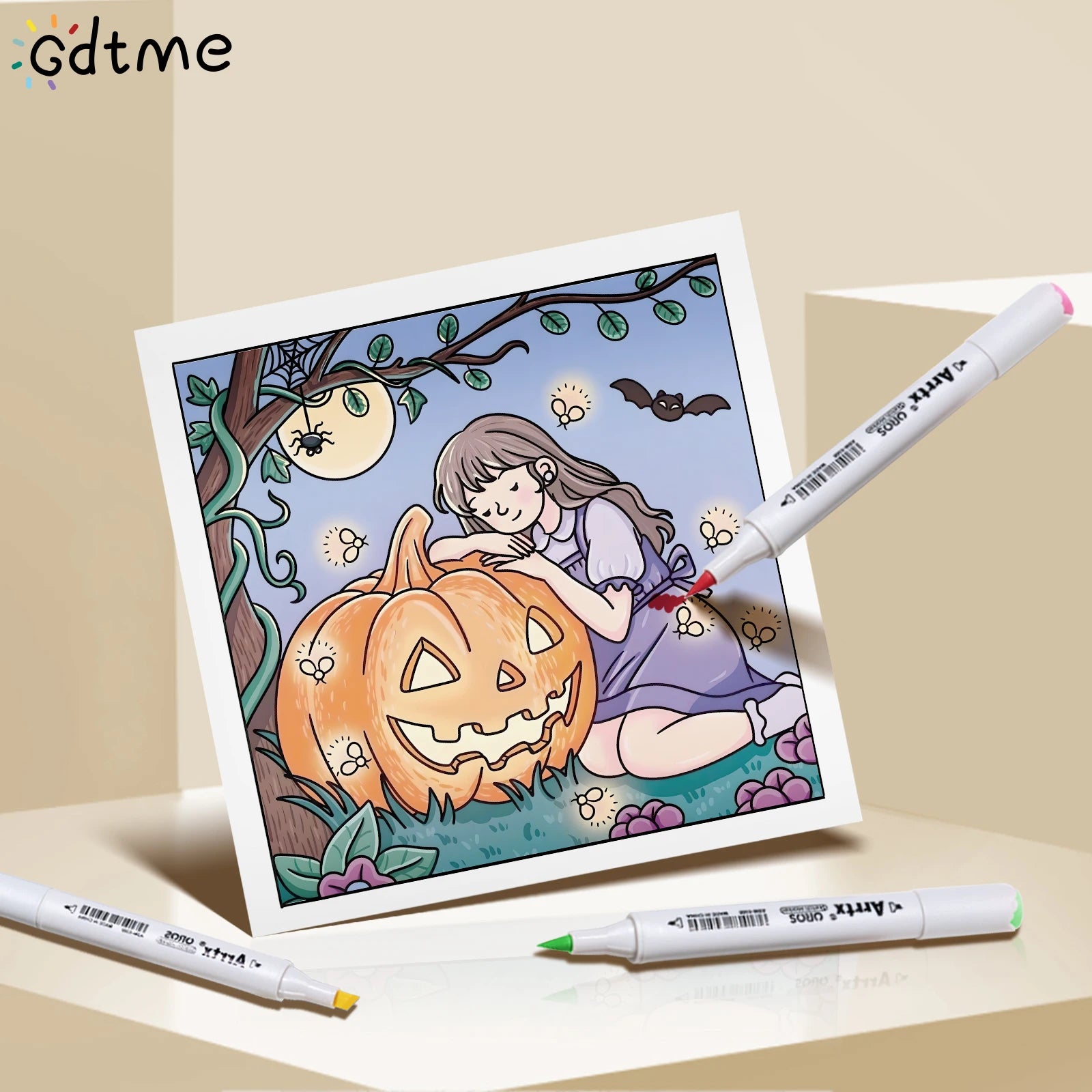 PUMPKIN GIRL Coloring Book for Adults Featuring 24Page Cute Cozy Daily Activities for Relaxation Kids DIY Painting Drawing Books - Sun Studio