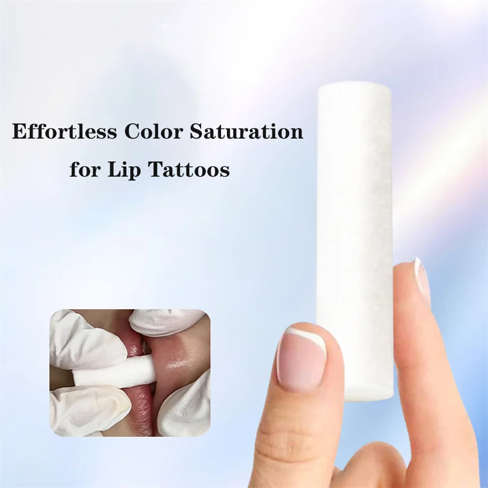 50PCS/ROLL Disposable Lip Tattoo Skin Stretching Swabs Cotton Stick Semi-Permanent Makeup Lip Tattoo Coloring Accessories - Sun Studio