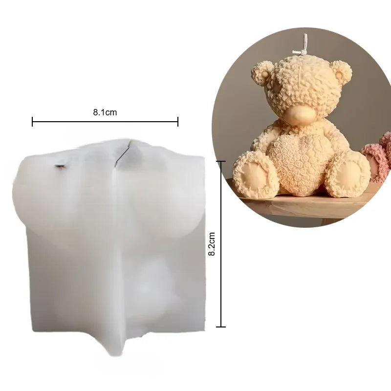 Hug Heart Bear Silicone Mold DIY Cuddle Heart Rose Teddy Bear Candle Mold Gypsum Candle Resin Make Home Decor Gift Creative Gift - Sun Studio