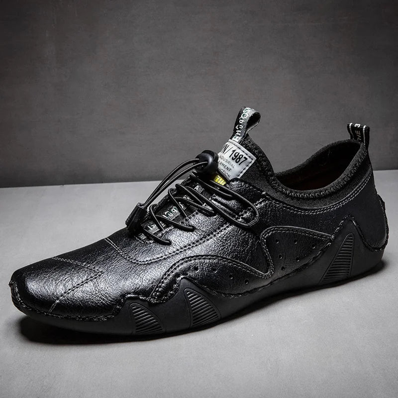 Leather Casual Sneakers for Men Driving Shoes 2024 New Fashion In Waterproof Men Doug Luxury Dress Loafers Shoes Footwear ﻿ - Sun Studio
