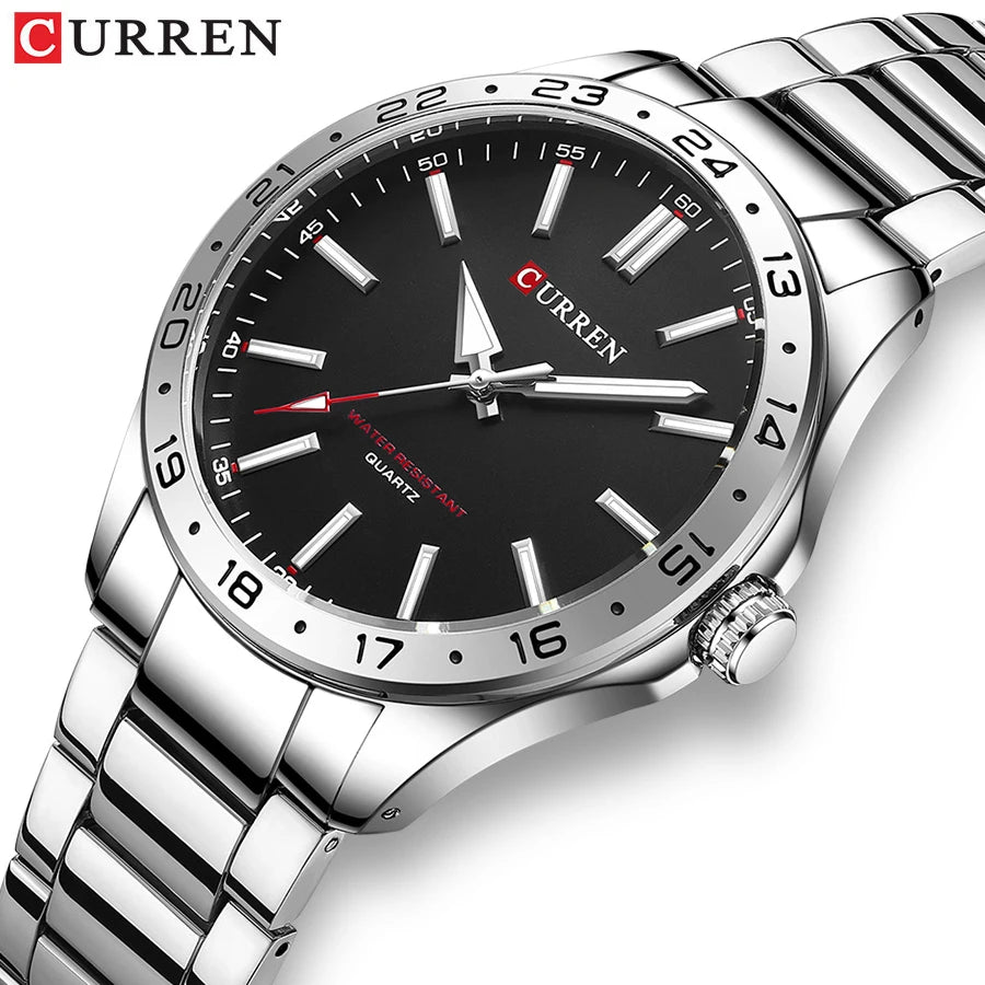 CURREN 8452 Men Fashion Ultra Thin Watches Simple Men Business Stainless Steel Quartz Watch Casual Watch Men's wristwatch - Sun Studio