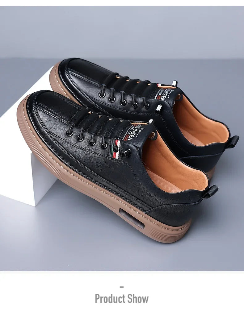 Neue Lederschuhe für Männer, rutschfeste Sportmode, bequeme Sneakers, männliche flache Slipper, lässige Marken-Herrenmode