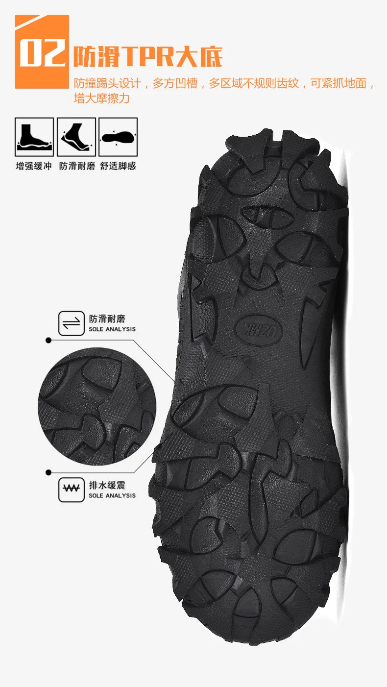 New Men Tactical Boot Desert Waterproof Hunting Work Army Boot Male Safety Ankle Lace Up Military Climbing Hiking Shoe Anti-Slip - Sun Studio