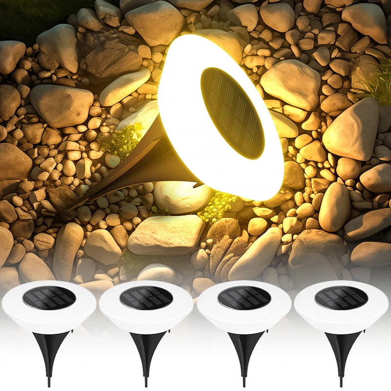 1/4Pack Solar Ground Lights,14LED Waterproof Outdoor Landscape Light, LED Lawn Lamp, for Garden Pathway Yard Deck Camping Decor - Sun Studio