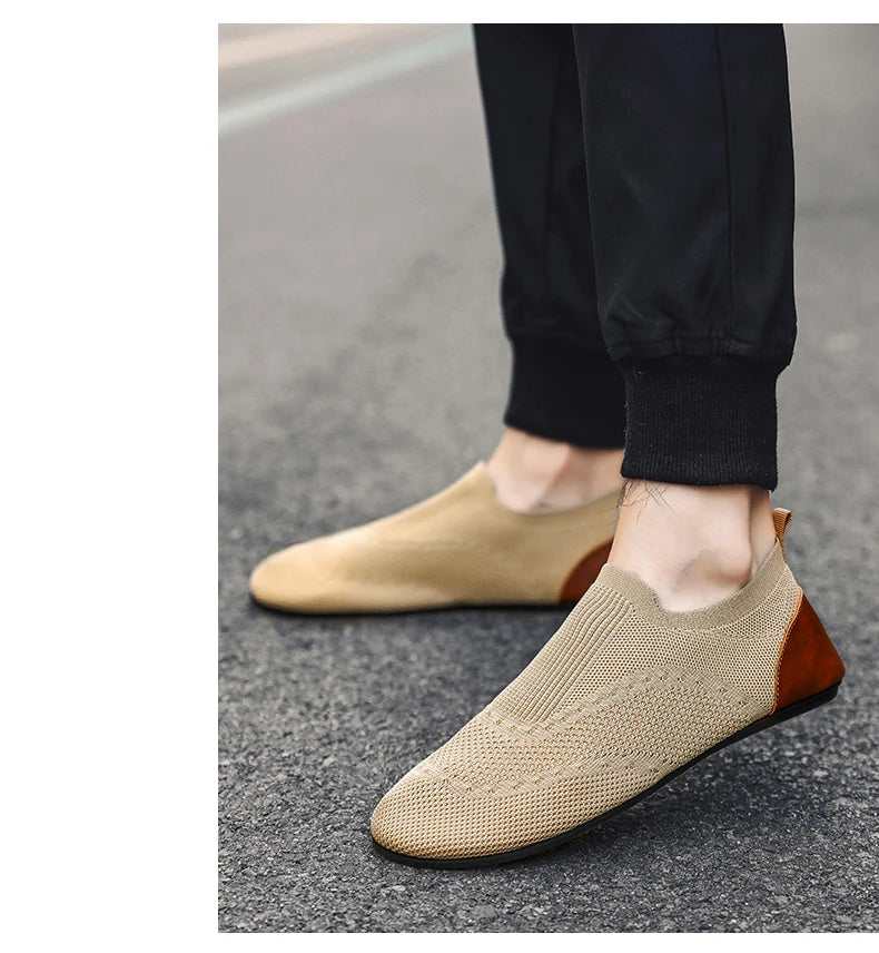 YRZL Loafers Men Soft Driving Moccasins High Quality Flats Male Walking Shoes Breathable Mesh Casual Loafers Slip on Mens Shoes - Sun Studio
