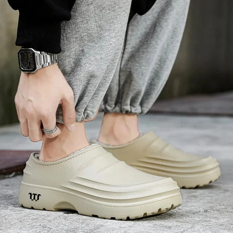 Waterproof Cotton Chef Shoes For Men Anti-Slip Work Footwear Warm Comfortable Kitchen Specialized Shoes With EVA Outsole - Sun Studio