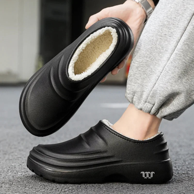 Waterproof Cotton Chef Shoes For Men Anti-Slip Work Footwear Warm Comfortable Kitchen Specialized Shoes With EVA Outsole - Sun Studio