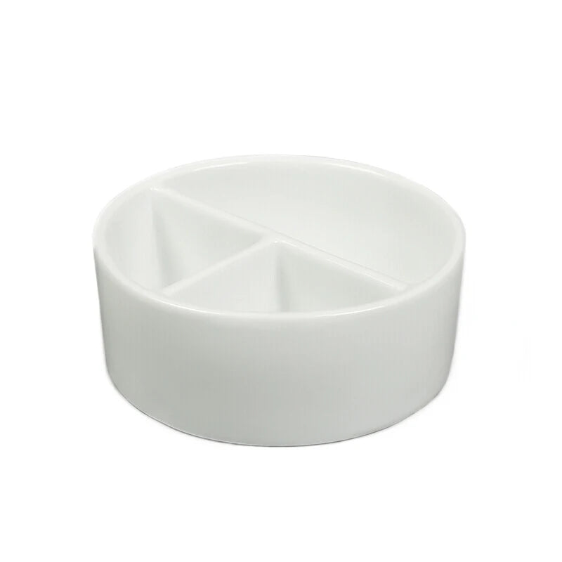 Round Ceramic Washing Palette Three-Grid White Porcelain Washing Plate Jingdezhen Porcelain Paint Palette Painting Art Supplies - Sun Studio