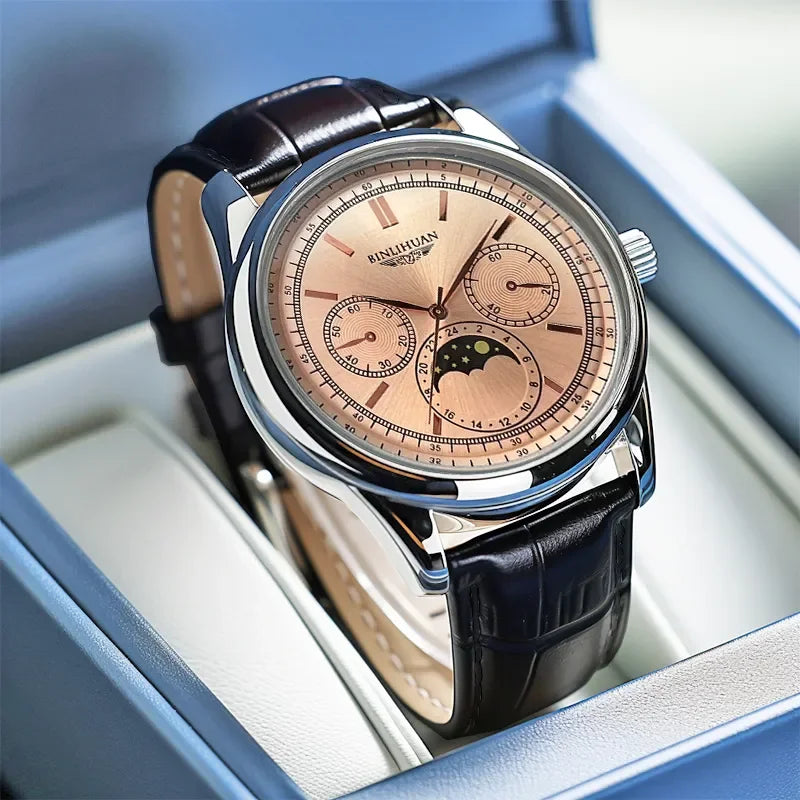 Top Brand Man Wristwatch Luxury Business Waterproof Men Watch For Men Quartz Clock Leather Men's Watches reloj+Box Men's Gift - Sun Studio