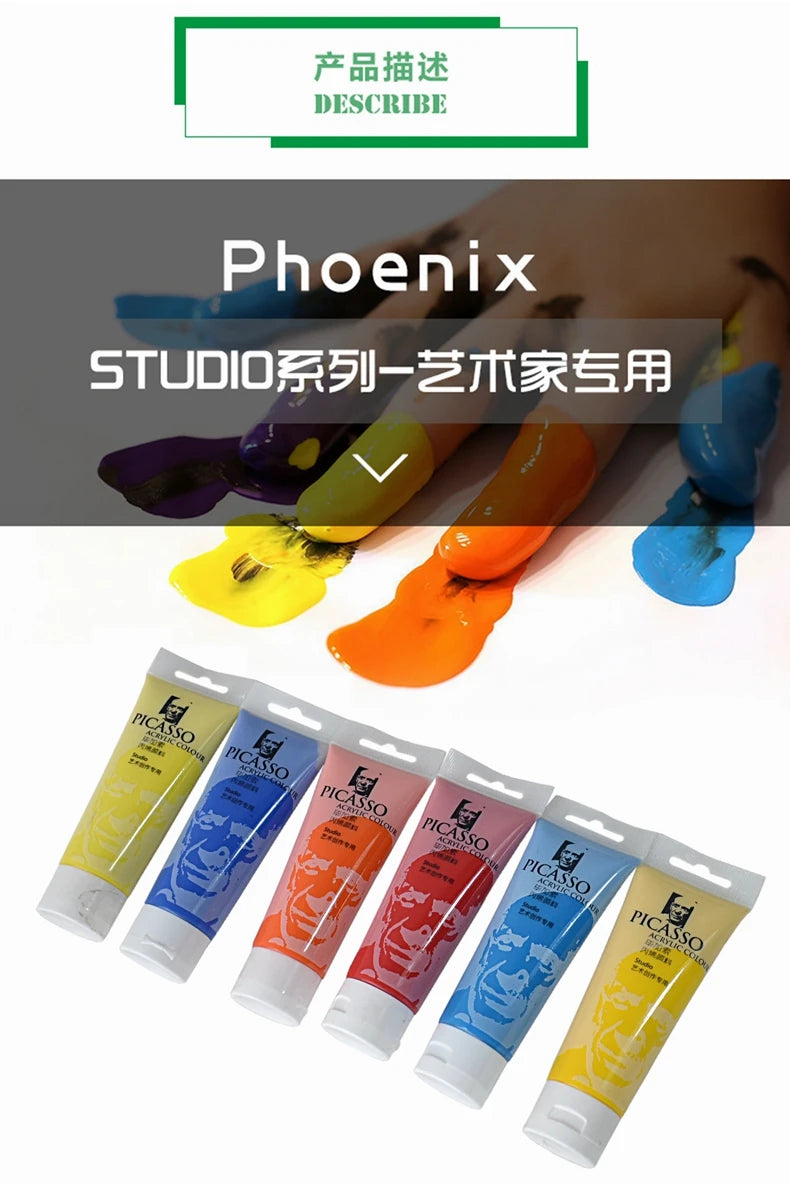 75ml Acrylic Paint Non Toxic Non Fading,Rich Pigments for Painters, Adults for Canvas Wood Clay Fabric Ceramic Craft Supplies - Sun Studio