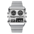 FOXBOX New Creative Square Watch Men Top Brand Luxury Digital Watch Fashion Dual Display Watches For Men Relogio Masculino+BOX - Sun Studio