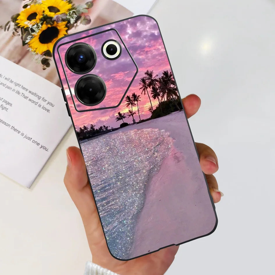 For Tecno Camon 20 Pro 5G Case 2023 Cute Love Heart Football Slim Cover Soft Silicone Funda For Tecno Camon20 Pro 5G CK8n Bumper