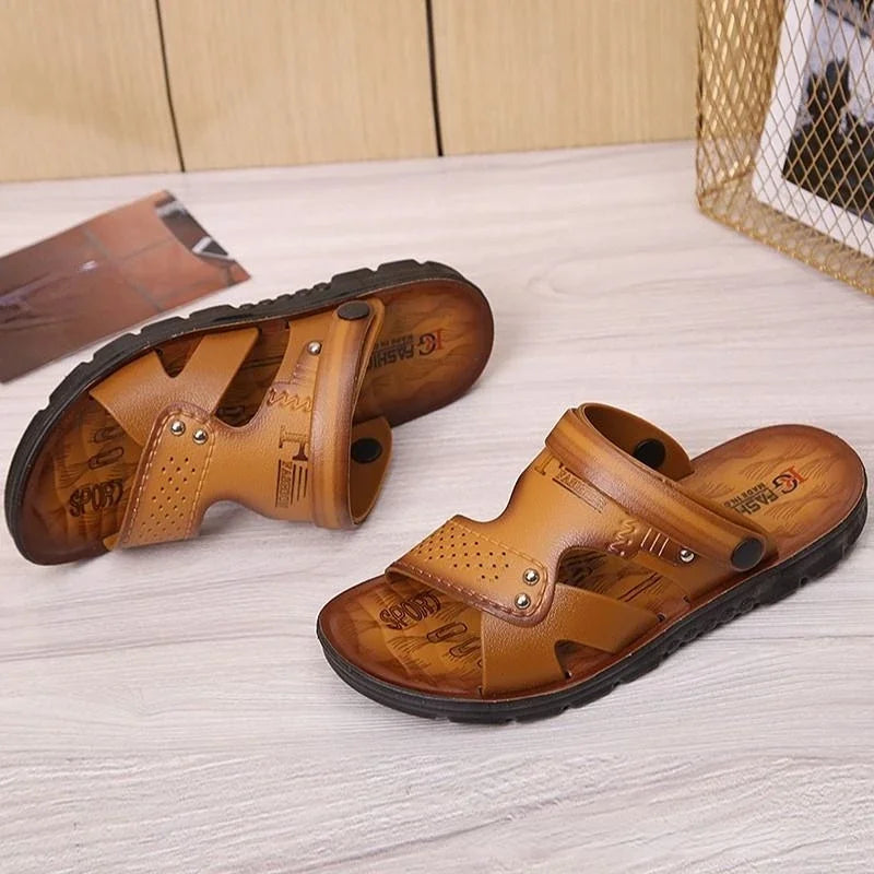 Men's Beach Open Toe Shoes Sandals High Quality Non-slip Men Slippers Breathable Two Uses Male Footwear Mens Summer Outdoor Shoe - Sun Studio