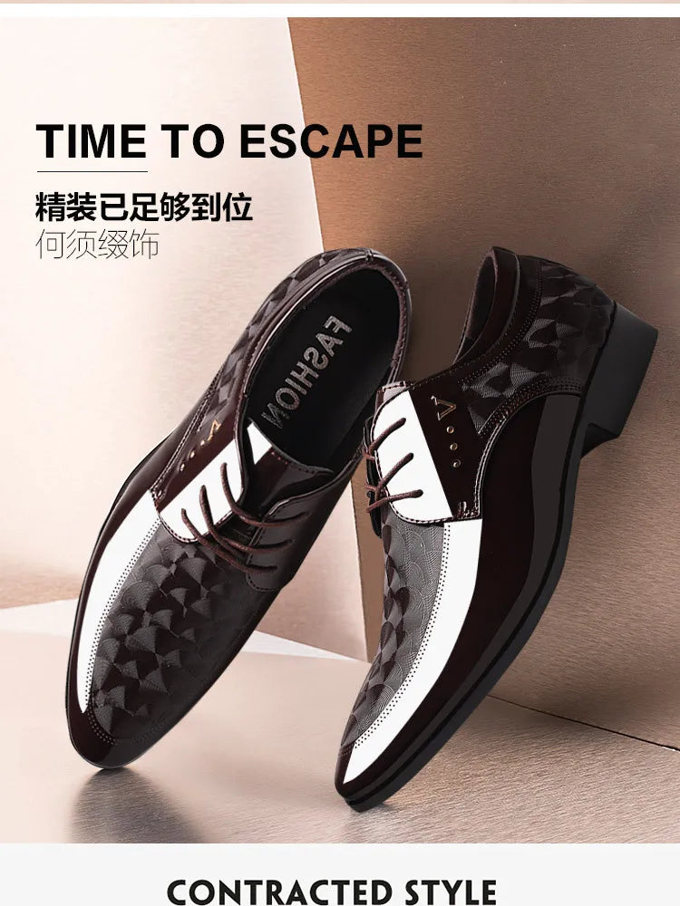 Oxfords Leather Men's Shoes Casual Dress Men Lace Up Breathable Formal Office for Man Big Size 38-48 Flats 2024 - Sun Studio