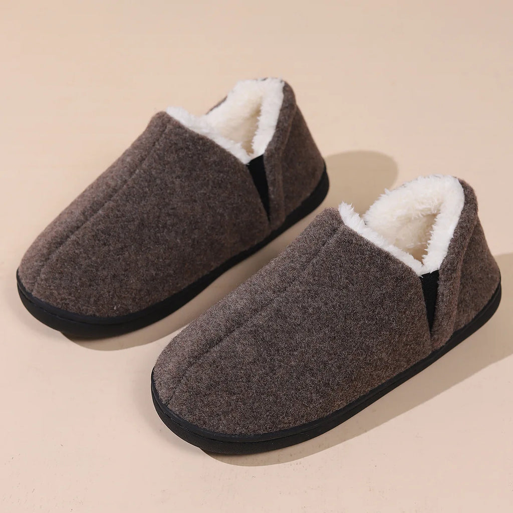 Gacimy Winter Cotton Shoes For Men Women Outdoor Warm Non-slip Flat Plush Slippers Couple Indoor Comfortable Fluffy Home Slides - Sun Studio