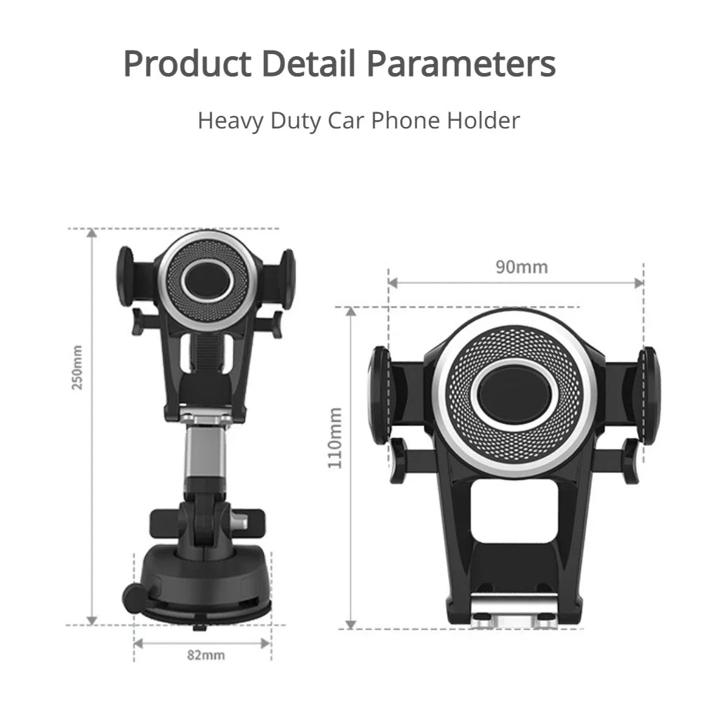Heavy Duty Phone Mount for Car Windshield Dashboard Long Arm Suction Cup Phone Stand Holder 4.7-6.8inch Smartphone GPS Mount - Sun Studio