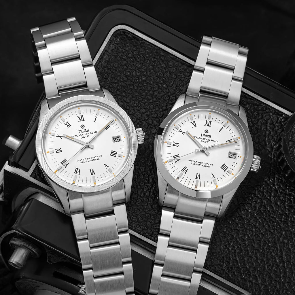 THORN T004 34mm Retro Men's Watch Automatic Movement Watch Hemisphere Sapphire Luminous 10Bar Waterproof Watches - Sun Studio