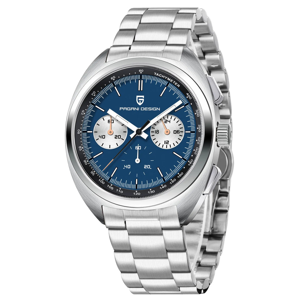 PAGANI DESIGN 2024 New Turtle Back Case Sport Chronograph Luxury Retro Quartz Watches For Men AR Sapphire glass Wrist watch Men - Sun Studio