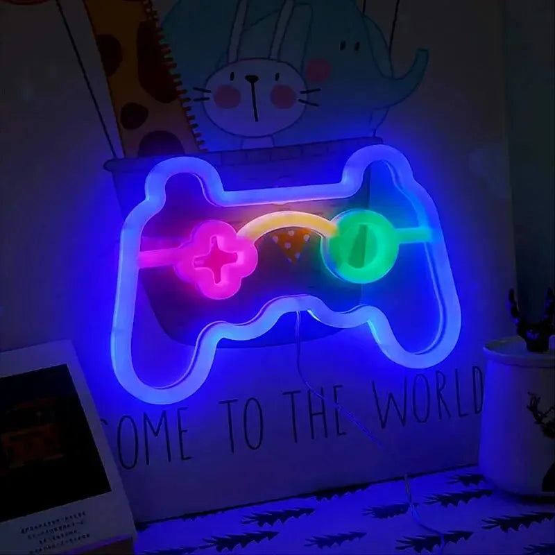 Gamer Neon Sign Lights,Gamer Controller Neon Lamp for E-sport Room, USB Or Battery Powered Table Lamp, Gaming LED for Home Decor - Sun Studio