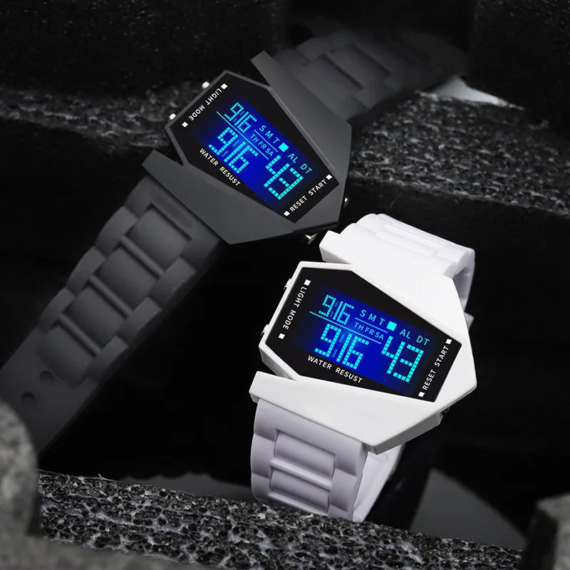 New Creative Digital Watches for Kids Luminous Wateproof Silicone Strap Sports Watch Multifunction Alarm Clock Sports Watch - Sun Studio