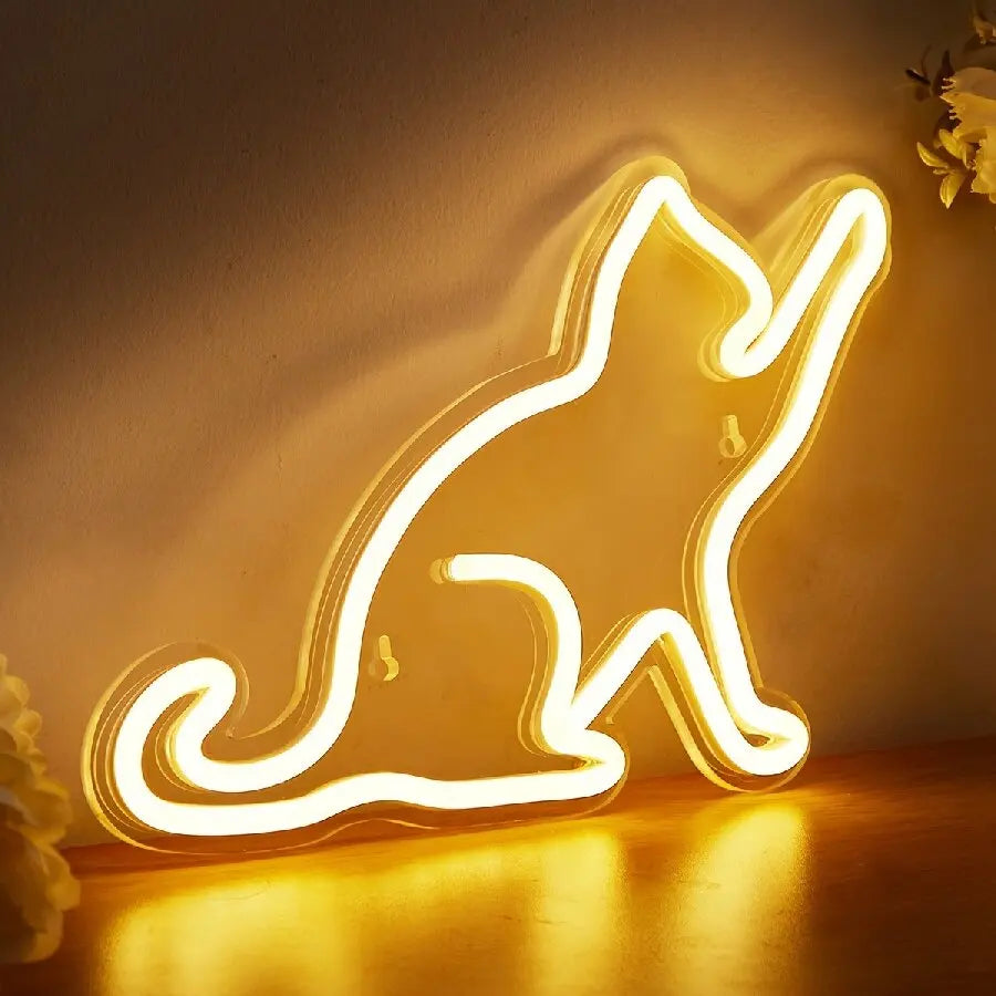Anime Cat & Moon Neon Sign for Wall Art Arcade Decor, LED Night Lights Home Decor for Game Room Sign,Bedroom, Living Room, Bars - Sun Studio