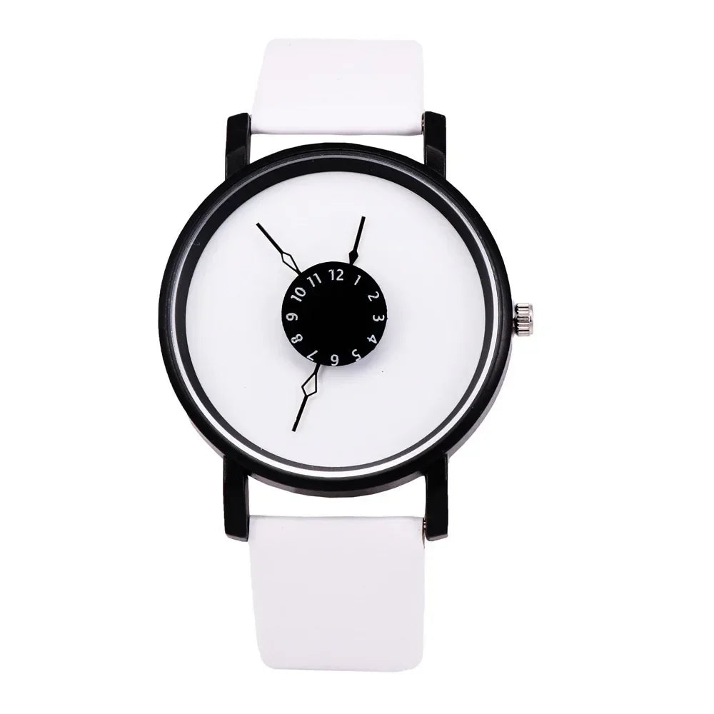 Couple Casual Quartz Watches Leather Band Strap Watch Analog Wrist Watch for Women Men Creative Digital Dial Clock Reloj Mujer - Sun Studio
